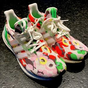 adidas Multicolor Floral Print Athletic Shoes with White Stripes